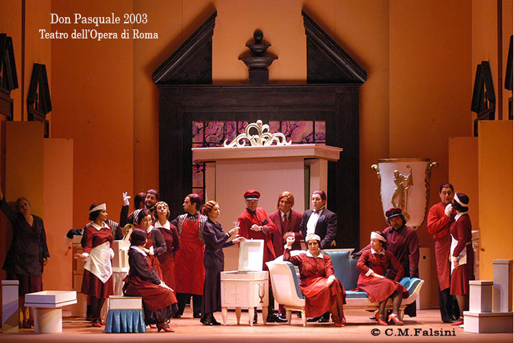 Don Pasquale 2003 regia di Italo Nunziata. Teatro dell'Opera di Roma